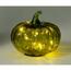 Szklana dynia świecąca 15 x 13 cm, zielony, 10 diod LED, na baterie, z timerem