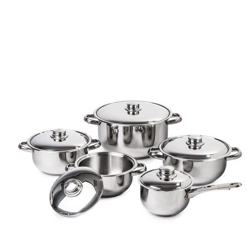 Set oale inox cu capac inox 4Home Destiny, 10 pies