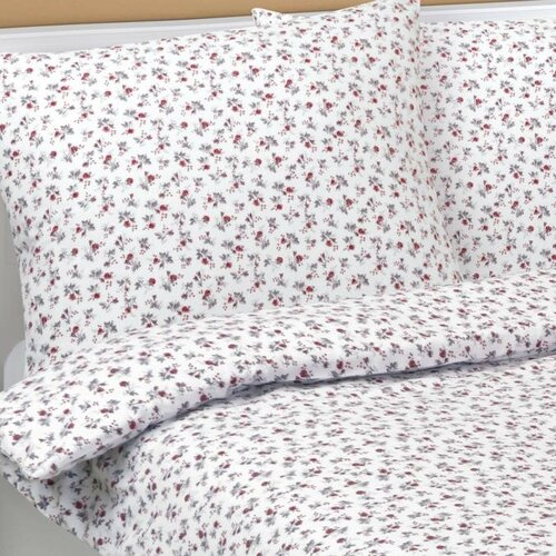 Bellatex Фланелева постільна білизна Трояндочка червона, 140 x 200 см, 70 x 90 см