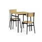 Set de masă Industrial cu 2 scaune, 70 x 70 x 76cm, stejar sălbatic