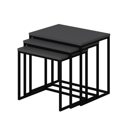 Beistelltisch Evia Anthracite, 3 Stück