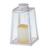 Lanterna cu lumânare LED Edera albă, 10 x 18 x 10cm, plastic, patină