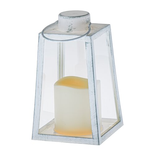 Ліхтар з LED-свічкою Edera білий, 10 x 18 x 10 см,пластик, патина