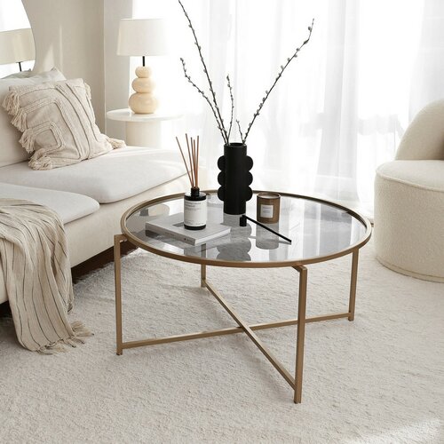 Couchtisch Sun Gold mit dunklem Glas