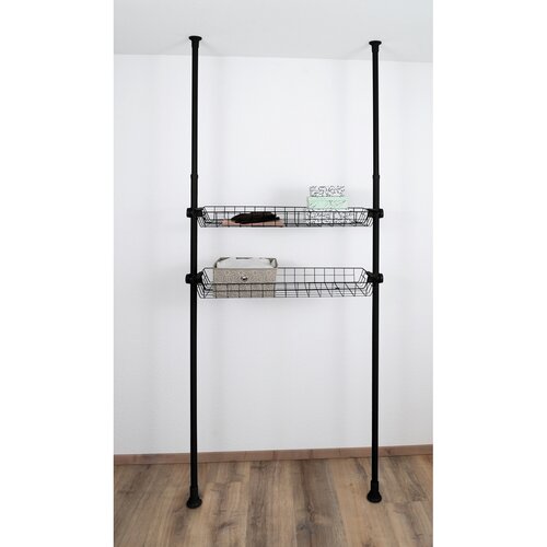 Wenko Set de 2 coșuri din sârmă Herkules, negru