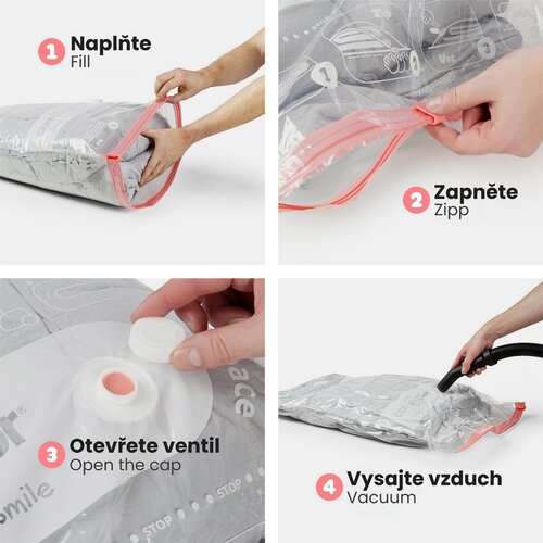 Aspispace XL vákuumtároló zsákkészlet 6 db, 140 l,80 x 130 cm, 140 l, 80 x 130 cm