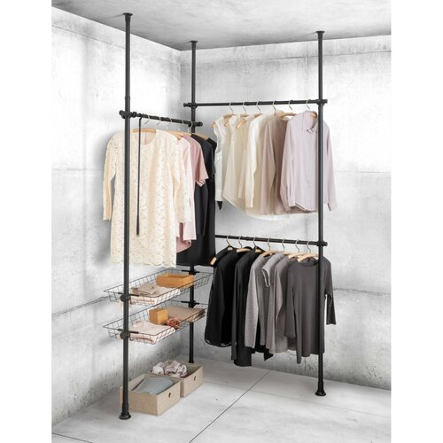 Wenko Teleskop-Kleiderstangen Herkules Duo, schwarz