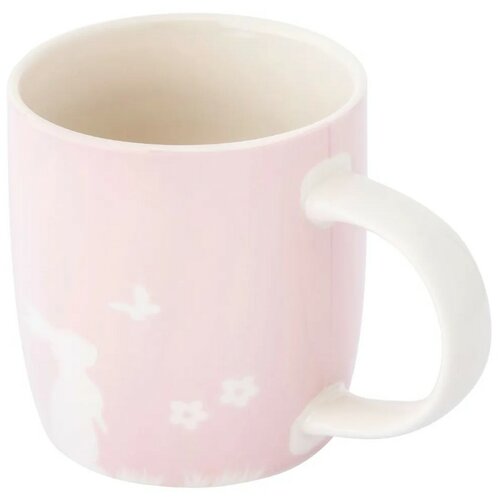 Altom Porcelanowy kubek Zając z motylem, 360 ml,różowy