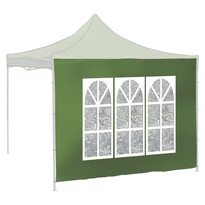 Cattara 13341 Ściana boczna z oknami do namiotu imprezowego Waterproof, zielony, 2 x 3 m