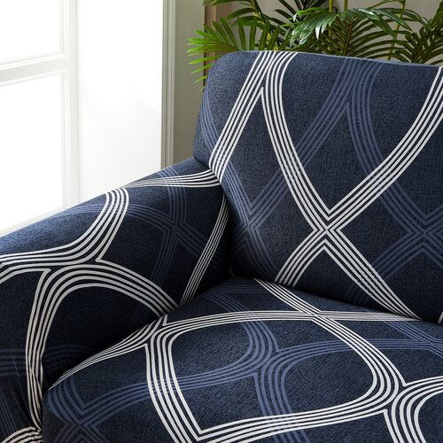 4Home Napínací poťah na kreslo Elegant modrá, 90-140 cm + obliečka na vankúšik zadarmo