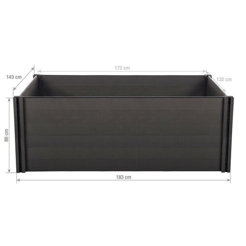 Emelt virágágyás G21 Crop 183 x 143 x 80, WPC,Eben