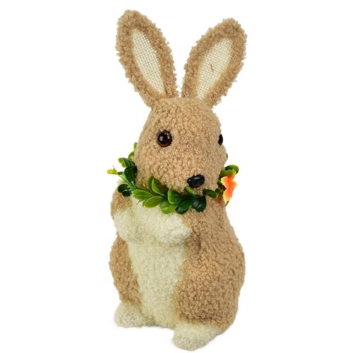 Velikonočni zajček iz flisa s cvetom, 15 x 27 x 12cm