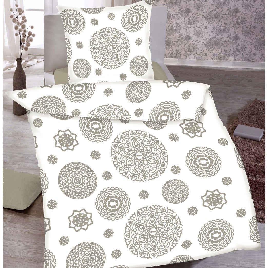 Jahu Bavlnené obliečky Mandala biela, 140 x 200 cm, 70 x 90 cm