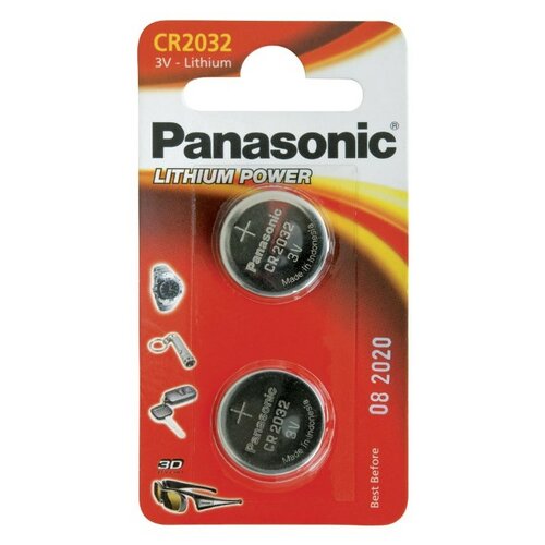 Panasonic Komplet baterij CR-2032/2BP, 2 kos
