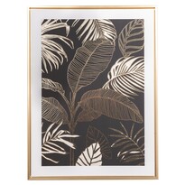 Obraz na plátne v ráme Palm leaf - zlatotlač, 45 x 60 x 2,5 cm Obraz na plátne v ráme Palm leaf - zlatotlač, 45 x 60 x 2,5 cm