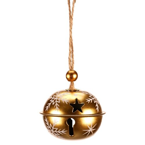 Sada závěsných kovových rolniček, 6  ks, zlatá