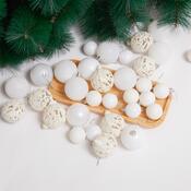 4Home Sada vianočných ozdôb Noel 100 ks, biela