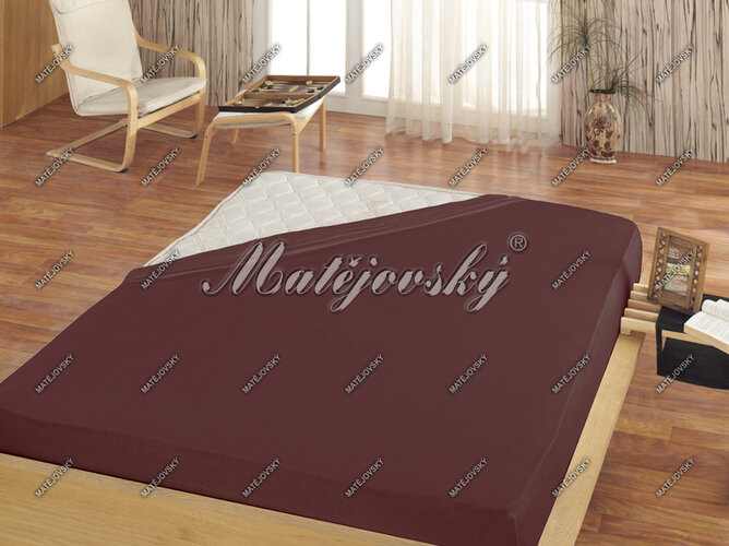 Matějovský prestieradlo Jersey hnedá, 200 x 220 cm