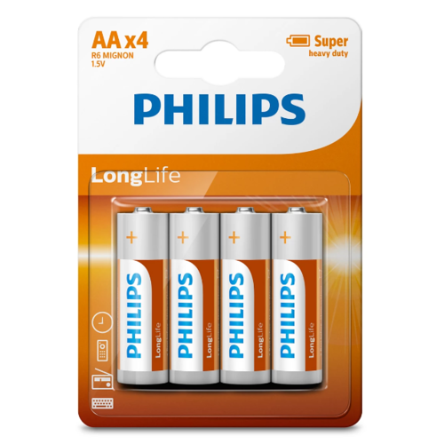 Philips AA baterije 1,5 V LongLife, 4 kos