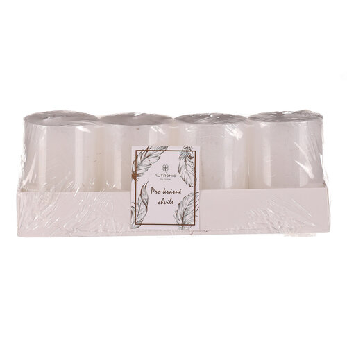 Adventi gyertya készlet fehér, 4 db, paraffin, 8 cm