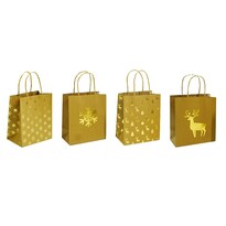 Набір різдвяних подарункових сумок 4 шт., золотистий, 24 x 31 x 12 см