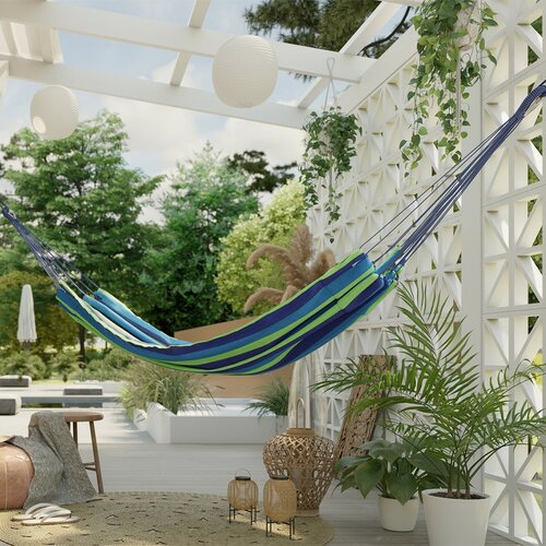 Hamac tip balansoar Restilo Colada albastru-verde, 240 x 80 cm
