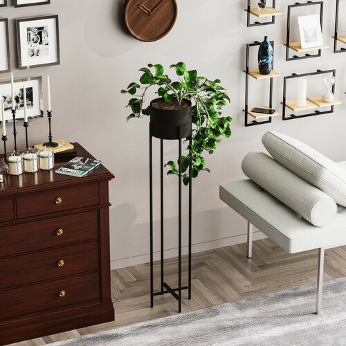 Blumenständer aus Metall GED-024 SLIM, Schwarz
