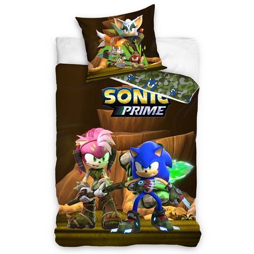 Fotografie Carbotex Dětské povlečení Ježek Sonic a Amy Rose, 140 x 200 cm, 70 x 90 cm