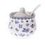 Porcelain sugar bowl with spoon Floral