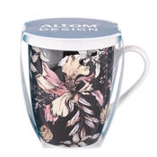 Altom Porcelánový hrnek s víčkem Black Lily, 300 ml