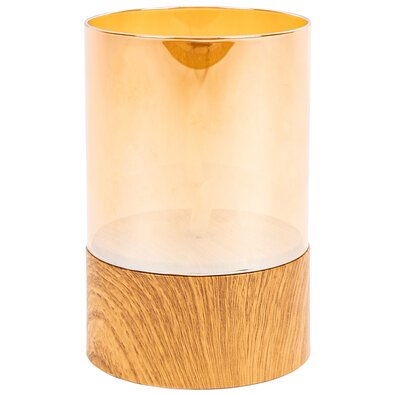 Lumânare în sticlă cu LED Amber, 10 x 15 cm