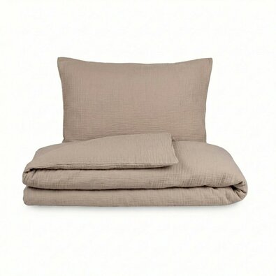 Kvalitex Musselin Bettwäsche beige, 140 x 220 cm, 70 x 90 cm