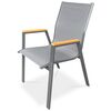 Autronic Krzesło ogrodowe, metal, tkanina, szare,AZC-S1050 GREY