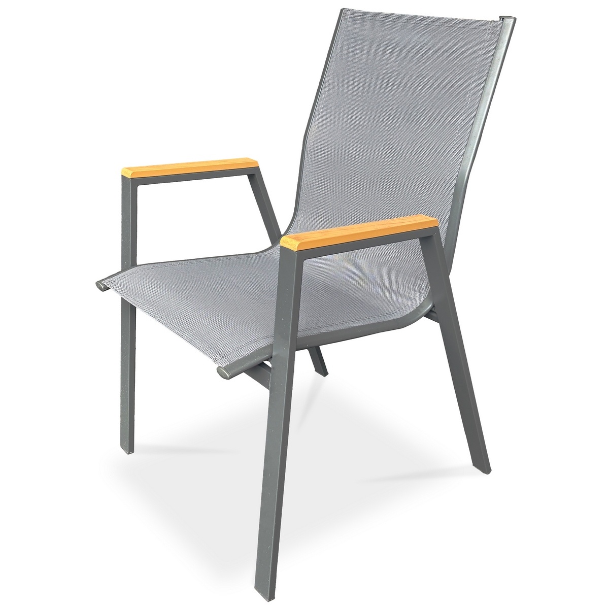 Krzesło ogrodowe Autronic, metalowe, tekstylne, szare, AZC-S1050 GREY