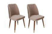 Sada jídelních židlí Hugo Beige and Walnut, 4 ks
