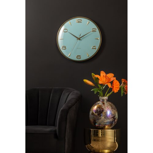 Dizajnové nástenné hodiny Karlsson 6017BLsvetlomodré, priemer 40 cm