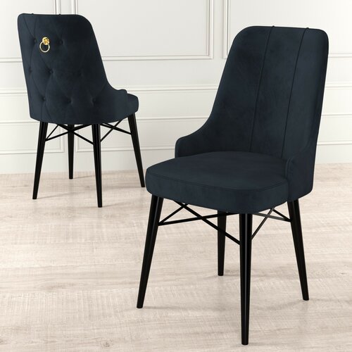 Set de scaune de sufragerie Pare Anthracite andBlack, 4 bucăți