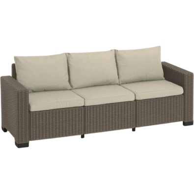 Keter Gartensofa 3-Sitzer California 199 x 68 x 72cm, Cappuccino