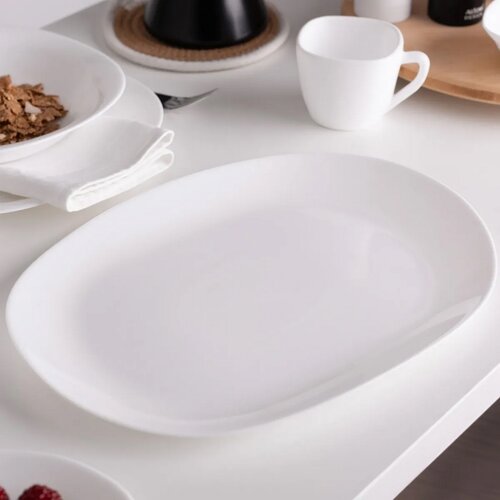 Altom Servirni krožnik iz opalnega stekla Whiteharmony 30 x 22,5 cm