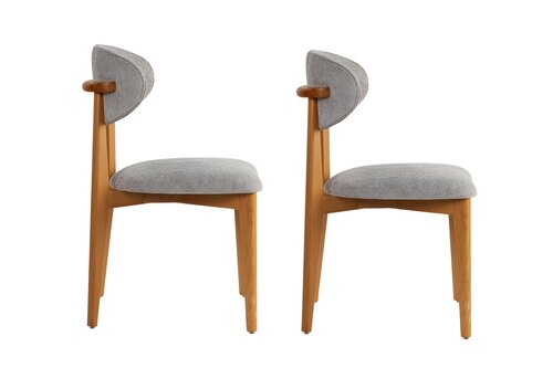 Set de scaune de sufragerie Lionte Grey and DarkOak, 2 buc.