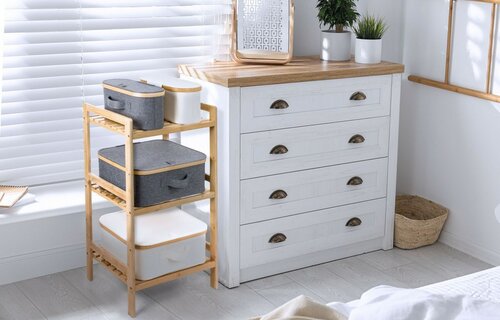 Скринька для зберігання G21 30 x 15 x 15 см,бамбукова з кришкою, бежева