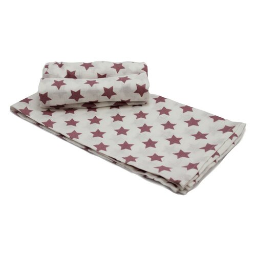 Baumwollwindeln Sterne Rosa, 70 x 70 cm, 3er Set