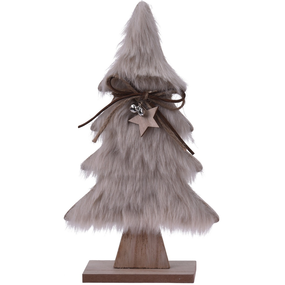Koopman Hairy tree karácsonyi dekoráció,  világosbarna, 28 cm