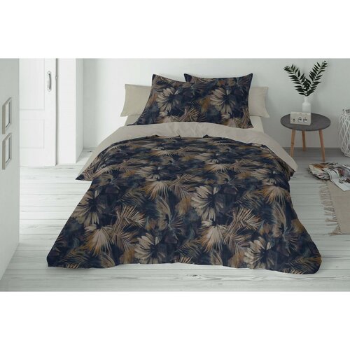 Lenjerie de pat din bumbac și in Frunze, 160 x 200 cm, 2 bucăți 70 x 80 cm