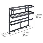 Wenko Multifunktionales Küchenregal mit Haken Gala, 33 x 9 x 30 cm