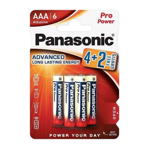 Panasonic Sada batérií LR03PPG/6BP 4+2F Pro Power Gold AAA