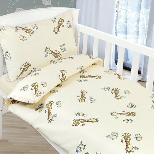 Dziecięca pościel bawełniana do łóżeczka Agata – Żyrafa, 90 x 135 cm, 45 x 60 cm
