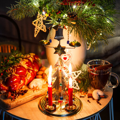 Tradicionalni angelski zvončki Drevesce srebrno,30 cm