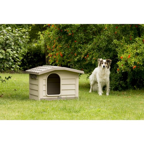 Domek dla psa Bungalow beżowy,  89 x 75 x 62 cm