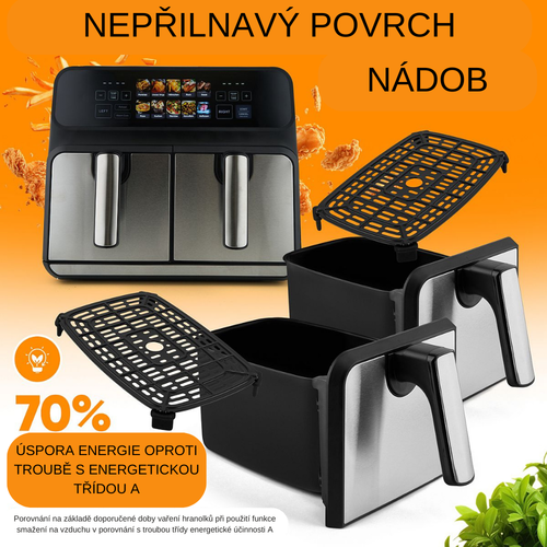 ProfiCook FR 1287 H dupla hőlégfúvós sütő, 8 l